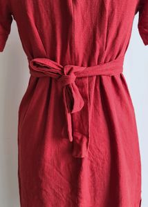 Linen Dress Round Neck