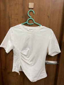 White Asymmetric Tee