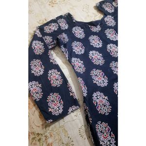 Women&#39;s Stylish Navy Blue Kurti