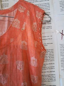 Peach Cotton Kurta