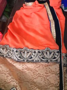 Elegant Peach Saree