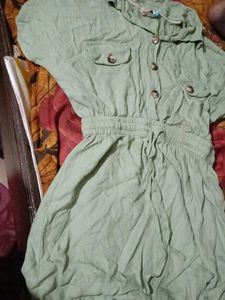 Sage Green Shirt Dress (One Piece)