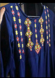 Embroidered Navy Blue anarkali
