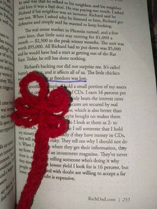 Red Crochet Handmade Bookmark