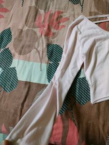 Powder Pink Full Sleeve Top With Neck Detailing