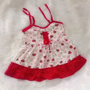 Strawberry Print Baby Sundress