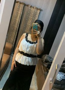 Elegant Black &amp; White Dress🖤🌻💕