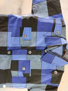 Chack Shart= Half Sleeve =4_5 Years Baby =Blue Colour= Dual Pocket