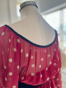 Sheer Red Polka Dot Top