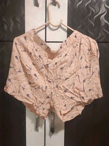 Printed Peach Shorts