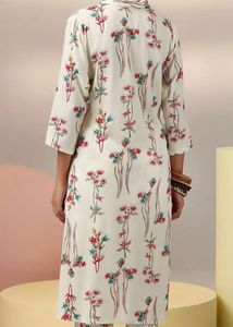 Floral Printed Mandarin Collar Longline Co-ord Set