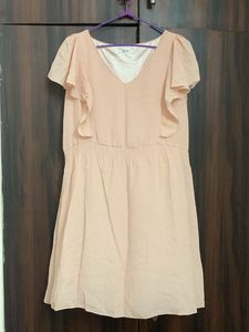 Pink Ruffle Sleeve Dress