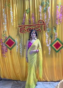 Yellow Bandhej Saree