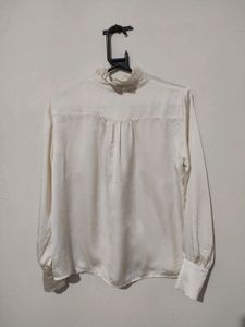H&amp;M Beige Ruffled Shirt (Women)