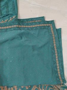 Beautiful Golden Thread Work Gown.