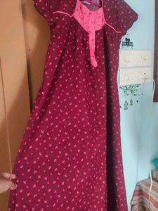 Maroon Polka Dot Nightie