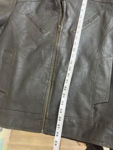 Men's Brown Faux Leather Jacket