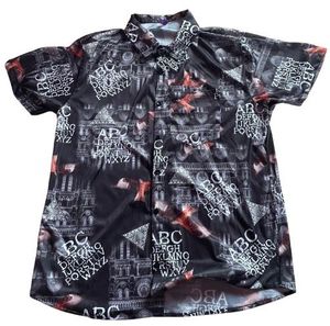 Abstract Print Button Down Shirt
