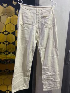 Urbanic Off-White Wide Leg Jeans