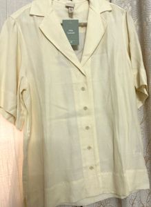 NWT H&M Yellow Linen Shirt