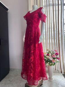 Luxe Organza Lace Embellished Gown