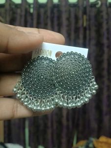 Silver Jhumka Earrings Set