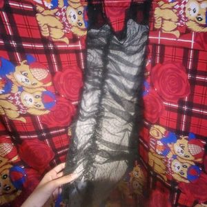 Black Mesh Mini Dress