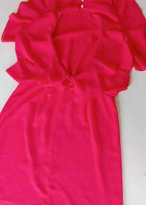 Pink Layered Midi Dress