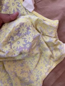 Yellow sheer dress top, pretty yello