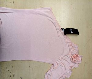 One Shoulder Flower Applique Bodycon Dress