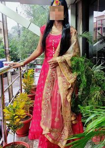 Ethnic Red Gown With Dupatta