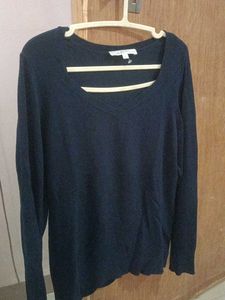 Simple Black Long Sleeve Top Size M