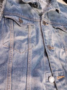 Denim Sleeveless Jacket Nirvana Print