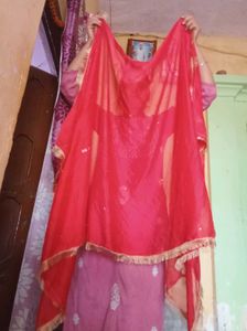 Red Suit Salwar With Duppata
