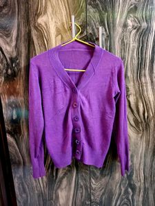 Purple Knit Cardigan