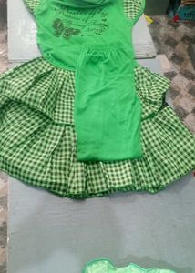 Green Gingham Ruffle Dress