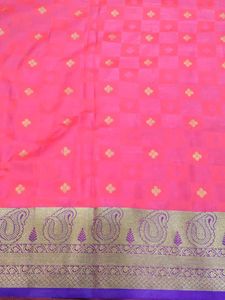 Heavy Zari Saree Pink And Blue