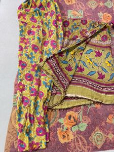 Floral Pink Trouser Kurti Set