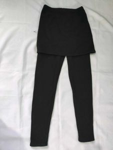 Fleece Lined Black Skirted Leggings