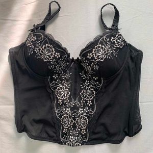 Black Goth Lace Floral Corset