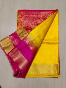 Elegant Pink & Yellow Saree