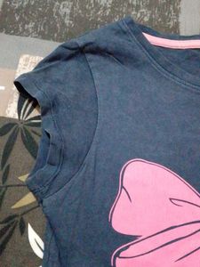 Pinteresty Ribbon Printed Tshirt/Top For Women