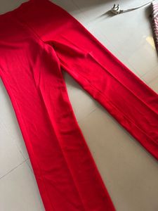 Red Flare Leggings/ Formal Trousers