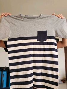 Striped Pocket Tee Medium Size