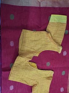 Red Linen Saree