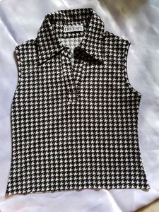 Houndstooth Sleeveless Top