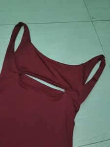 Chic Maroon Bodycon Mini Dress