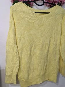 Yellow Woolen Thin Sweater