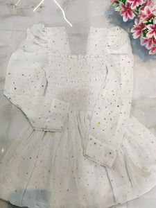 White Starry Peplum Top