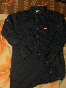 casual short kurta royal classy blue